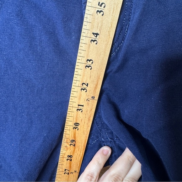 Polo Ralph Lauren Pants Men's 46B 32 Navy Blue Linen Cotton Blend Pockets Casual - Picture 2 of 10